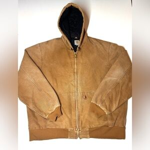 Carhartt Men’s Distressed Tan Jacket Workware Coat Men's Size 2XL Tall